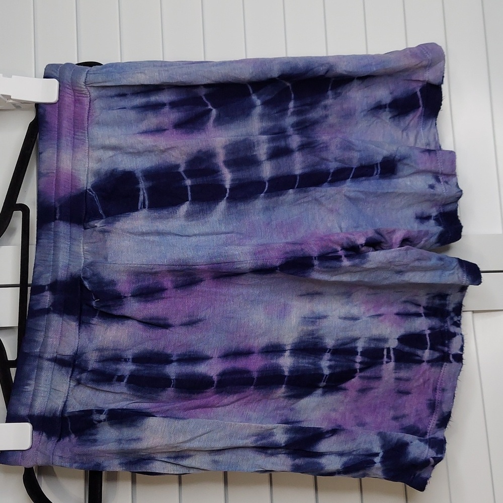 Havana Shorts, TieDye Purple Tones, Stretch Waist, Drawstring, Pockets, NEW!!